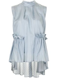 Comme Des Garçons Noir Kei Ninomiya блузка в полоску с оборками