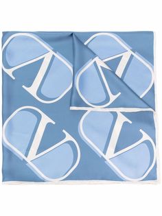 Valentino шелковая шаль с логотипом VLogo Signature