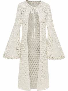 Oscar de la Renta длинный кардиган в технике кроше