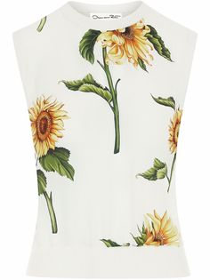 Oscar de la Renta топ с принтом