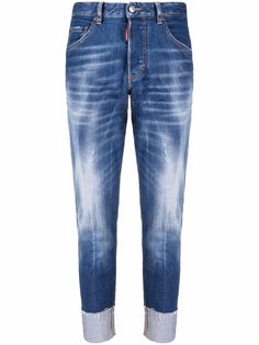 Dsquared2 джинсы с завышенной талией и эффектом потертости