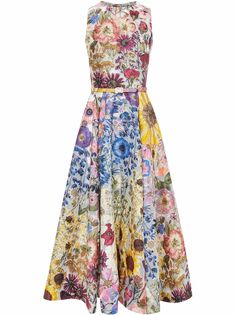 Oscar de la Renta платье с цветочным принтом