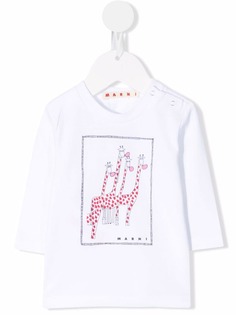 Marni Kids футболка с длинными рукавами и логотипом