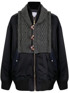 Kolor бомбер на молнии с контрастной вставкой