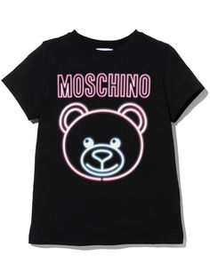 Moschino Kids футболка с принтом Neon Teddy