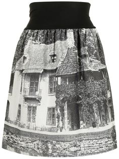 agnès b. расклешенная юбка мини с графичным принтом