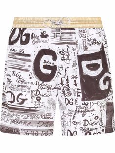 Dolce & Gabbana плавки-шорты с контрастной отделкой и логотипом