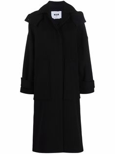 MSGM однобортное пальто с капюшоном