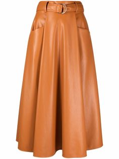 MSGM юбка миди с поясом и складками