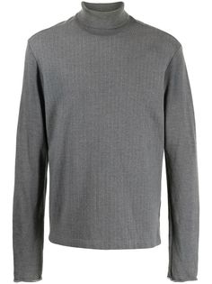 Yohji Yamamoto Pre-Owned джемпер в тонкую полоску с высоким воротником