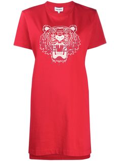 Kenzo платье-футболка с принтом Tiger