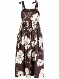 Tory Burch расклешенное платье миди с цветочным принтом