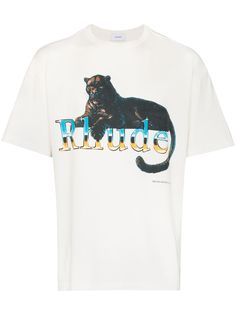 Rhude футболка с короткими рукавами и леопардовым принтом