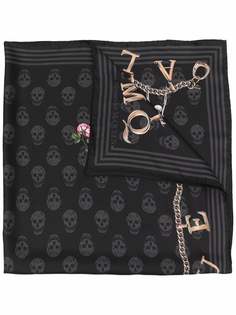 Alexander McQueen шелковый платок с принтом Skull