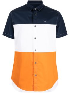 Armani Exchange рубашка в стиле колор-блок
