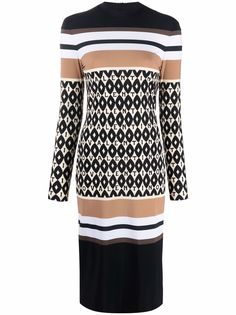 Valentino платье в полоску с логотипом