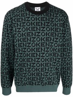 Kenzo жаккардовый джемпер с монограммой