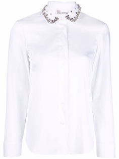 RED Valentino рубашка с длинными рукавами и стразами