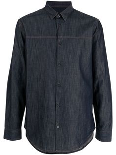 Armani Exchange джинсовая рубашка с контрастной строчкой