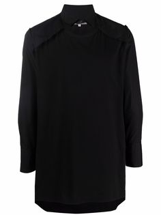 Yohji Yamamoto рубашка оверсайз со вставками