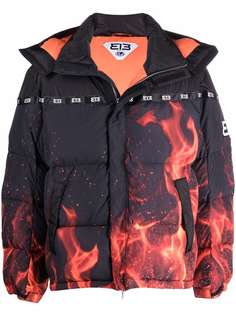 313 WORLDWIDE пуховик с принтом