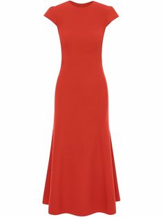 Oscar de la Renta шерстяное платье миди с короткими рукавами