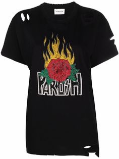 P.A.R.O.S.H. футболка с логотипом и эффектом потертости