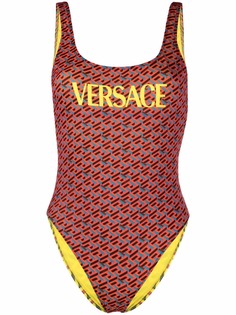 Versace купальник с геометричным принтом