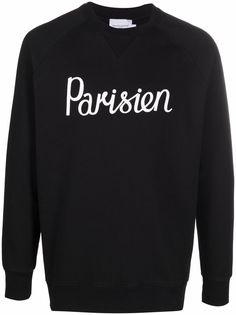 Maison Kitsuné толстовка Parisien с надписью