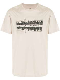 Armani Exchange футболка Cityscape с логотипом