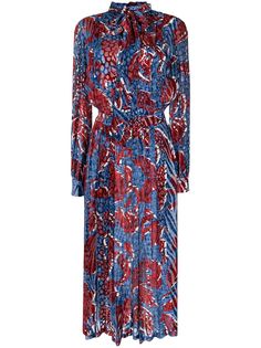 Stella Jean платье с анималистичным принтом и завязками