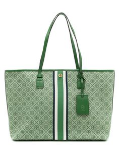 Tory Burch вощеная сумка-тоут из канваса с монограммой