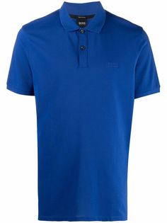 BOSS рубашка поло с вышитым логотипом