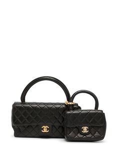Chanel Pre-Owned стеганая сумка с логотипом CC