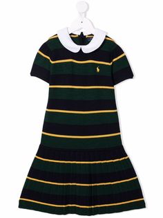 Ralph Lauren Kids расклешенное трикотажное платье в полоску