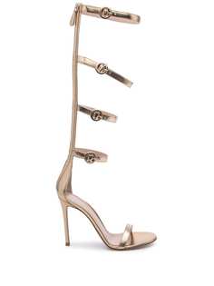 Gianvito Rossi босоножки Portofino с эффектом металлик