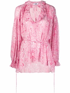 MSGM блузка с оборками и принтом пейсли