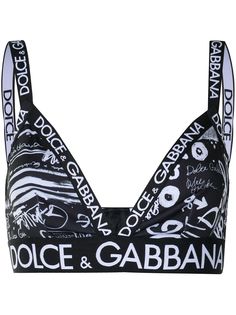 Dolce & Gabbana бюстгальтер с треугольными чашками и логотипом