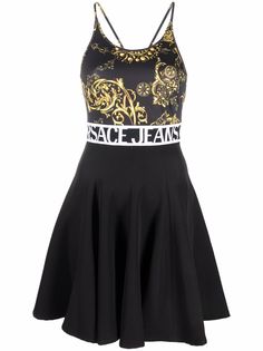 Versace Jeans Couture расклешенное платье с логотипом