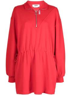 MSGM платье мини из джерси с короткой молнией