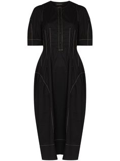 Lee Mathews платье миди Nerissa с короткими рукавами