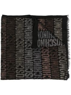 Moschino шарф с логотипом и эффектом металлик
