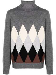 Ballantyne argyle-print roll-neck jumper