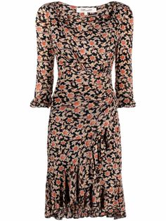 DVF Diane von Furstenberg платье с запахом и цветочным принтом
