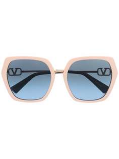 Valentino Eyewear солнцезащитные очки в массивной оправе