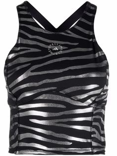 adidas by Stella McCartney топ с зебровым принтом