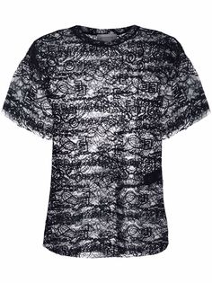 Ermanno Scervino топ с кружевом и короткими рукавами