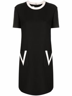 Valentino платье с короткими рукавами и контрастной отделкой