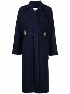 LANVIN пальто с поясом и логотипом