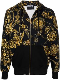 Versace Jeans Couture худи на молнии с принтом Baroque